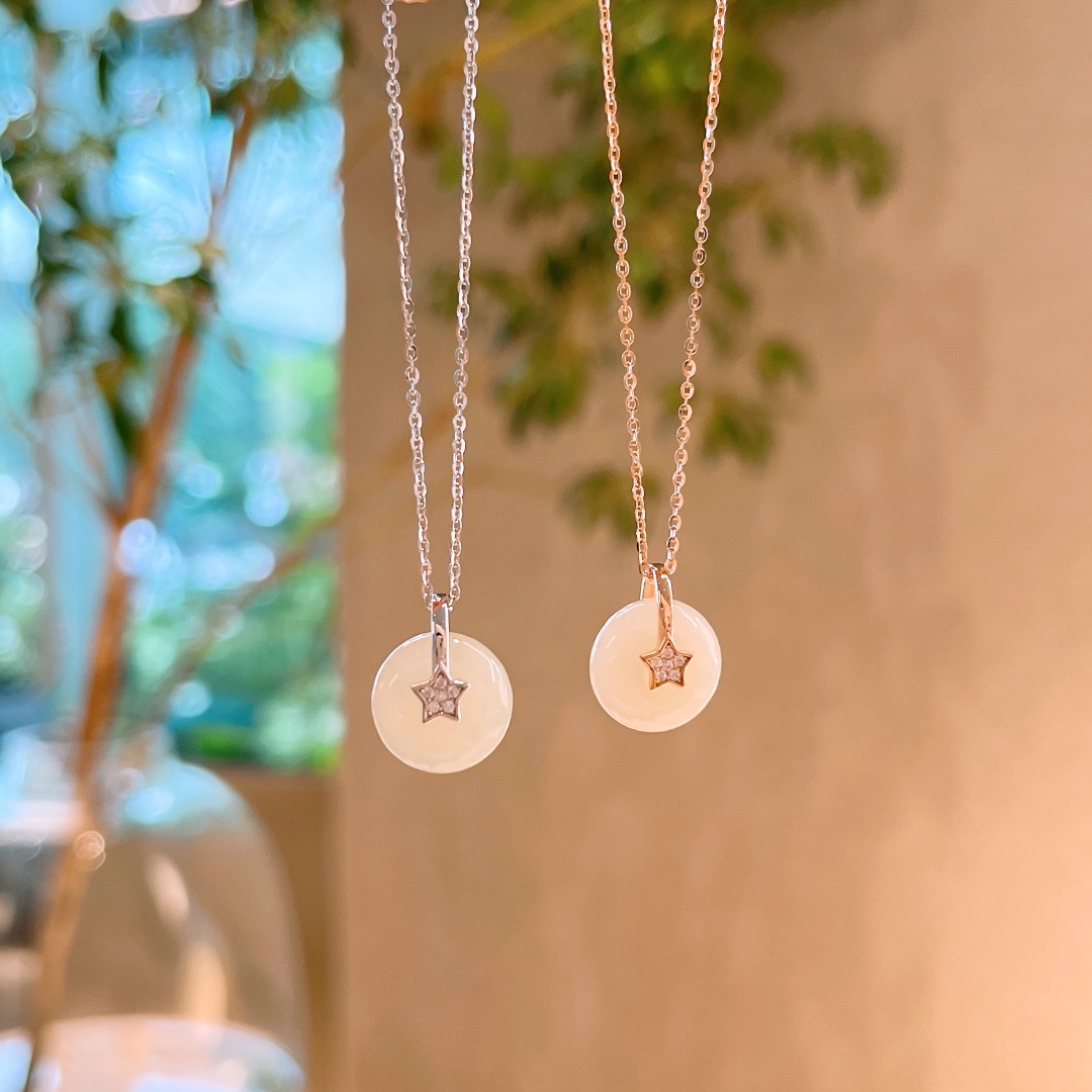 925 Silver Hetian Jade Necklace Korean Style Engagement Silver