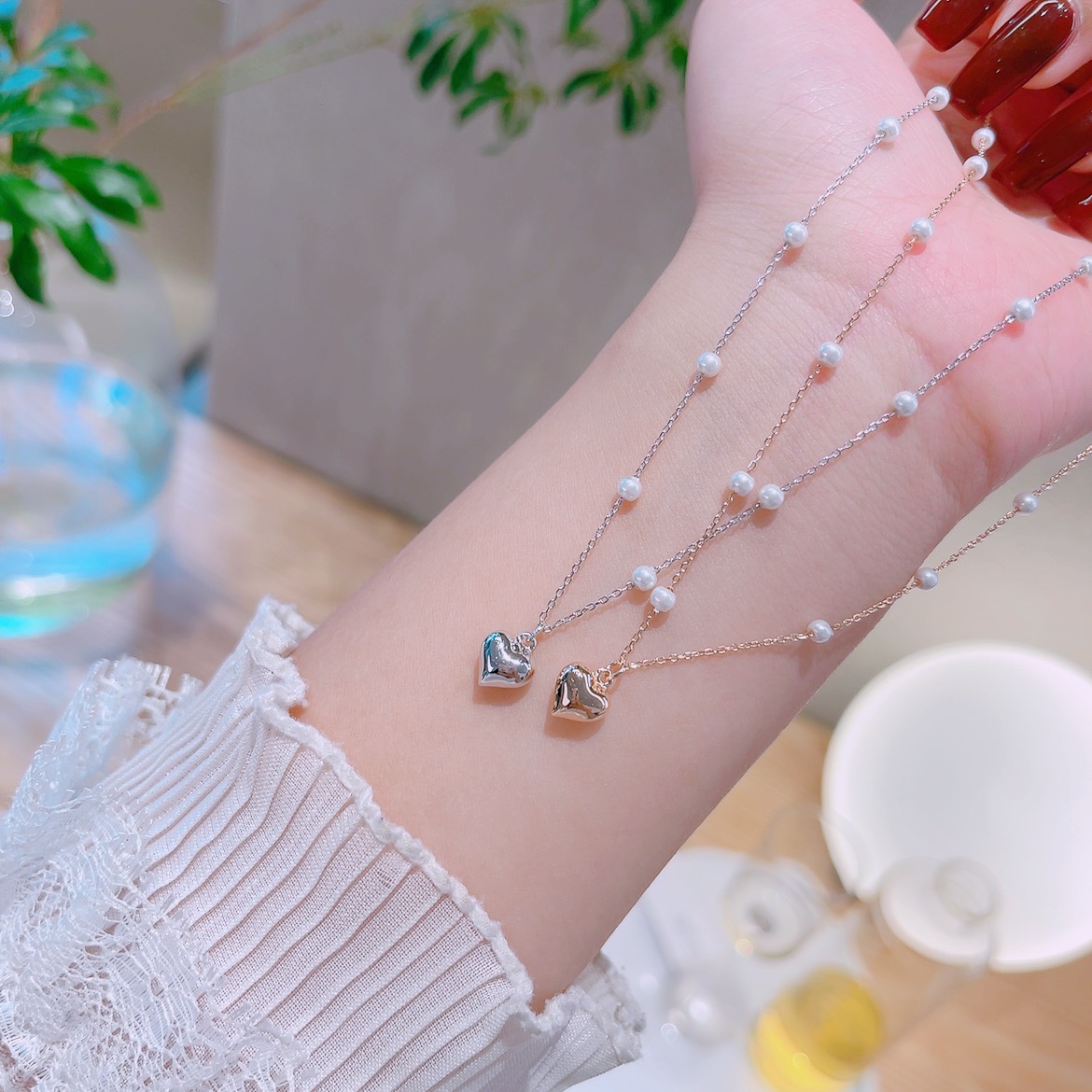 S925 Sterlingsilber Kette Koreanischer Stil Reise Silber