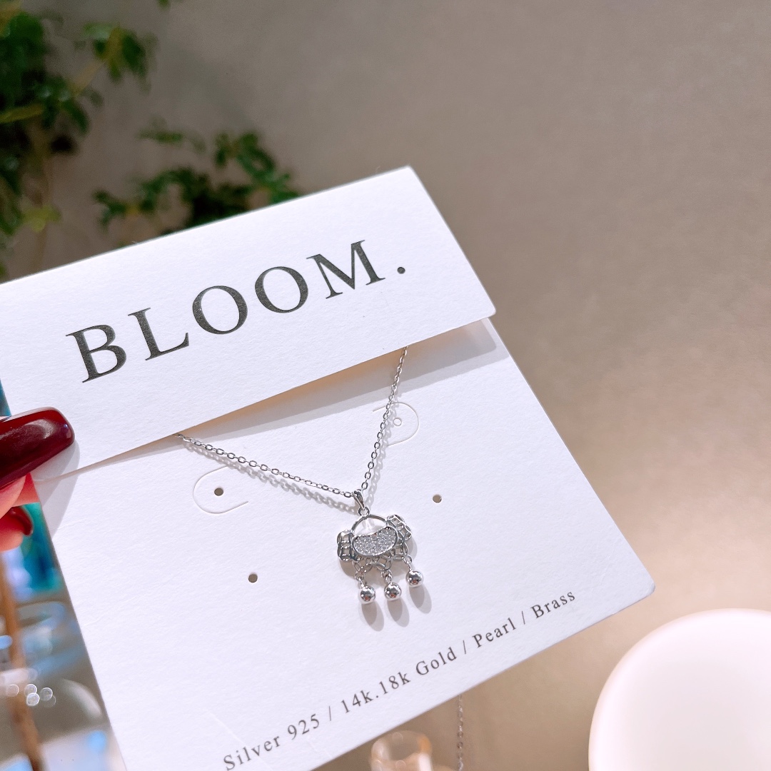 S925 Sterlingsilber Kette Wald Frühlingsfest Gold