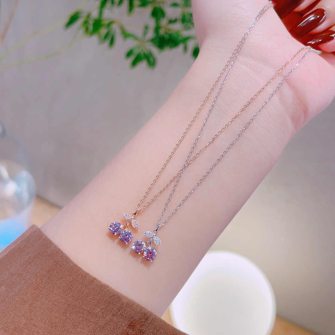 Low Allergy Silver Moissanite Necklace Vintage Father's Day Silver