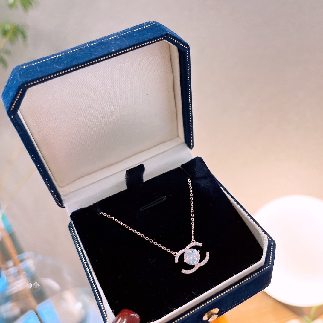 925 Silver Moissanite Necklace Cute Teacher's Day Gold