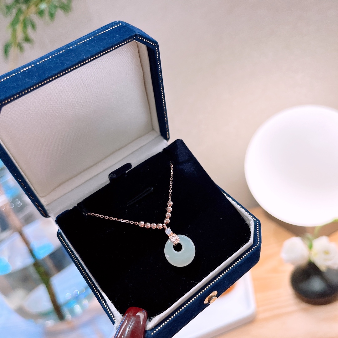 Solid Silver Hetian Jade Necklace Playful Banquet Gold