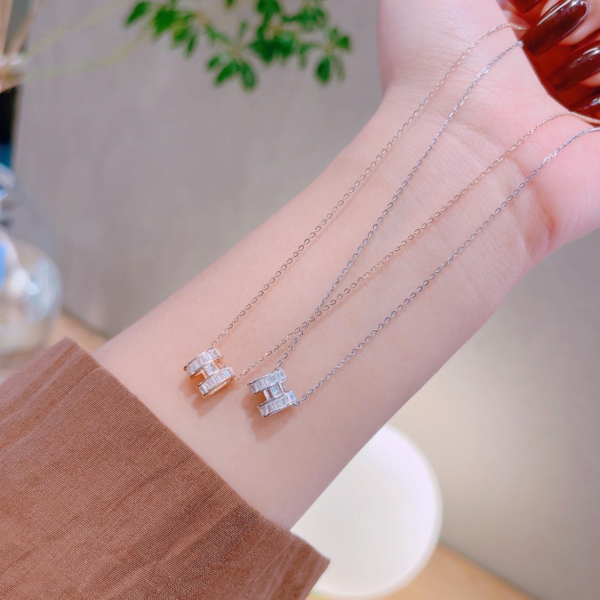 レトロ低アレルギー銀ネックレスゴールド 婚姻届提出