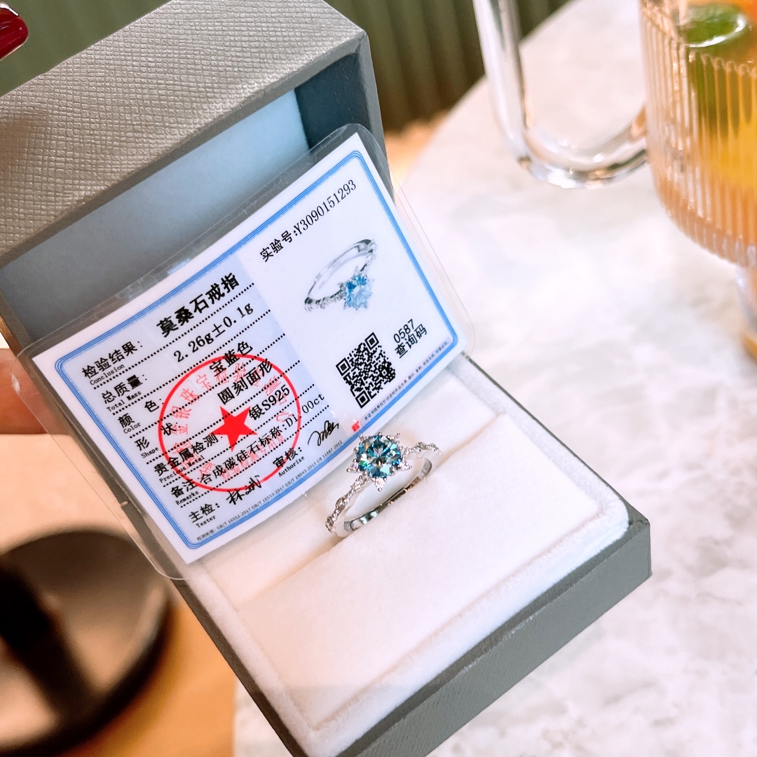 Solid Silver Moissanite Ring Elegant Anniversary Silver