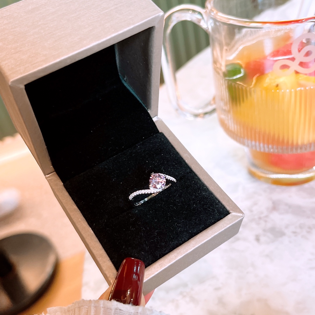 S925 Sterling Silver Moissanite Ring Fashion Mother's Day Silver