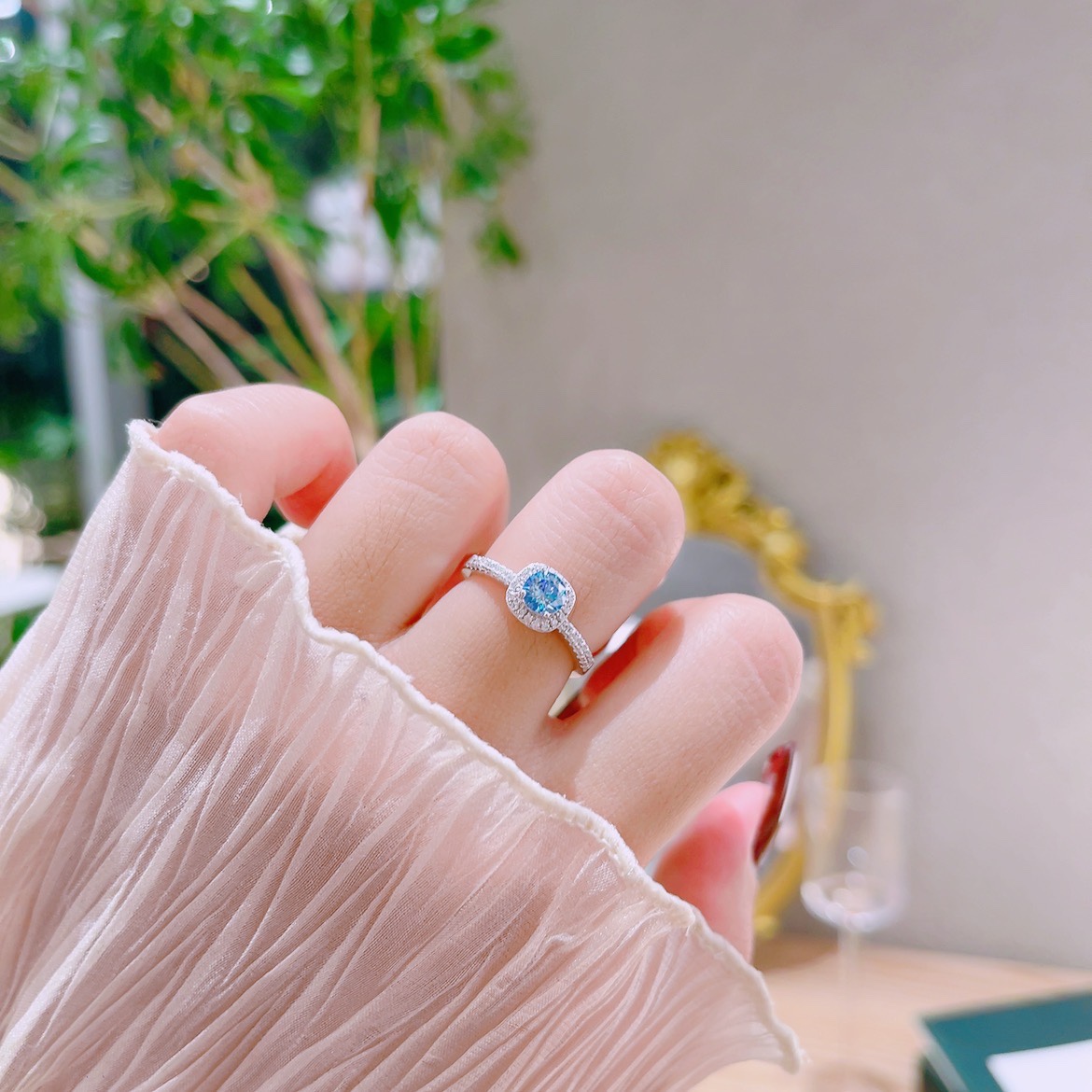 Solid Silver Moissanite Ring Minimalist Wedding Registration Gold