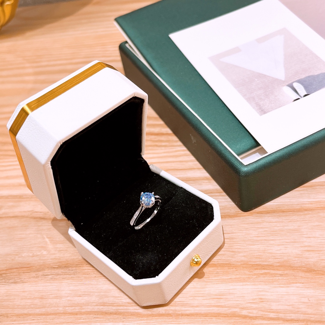 S925 Sterling Silver Moissanite Ring Fashion Valentine's Day Silver