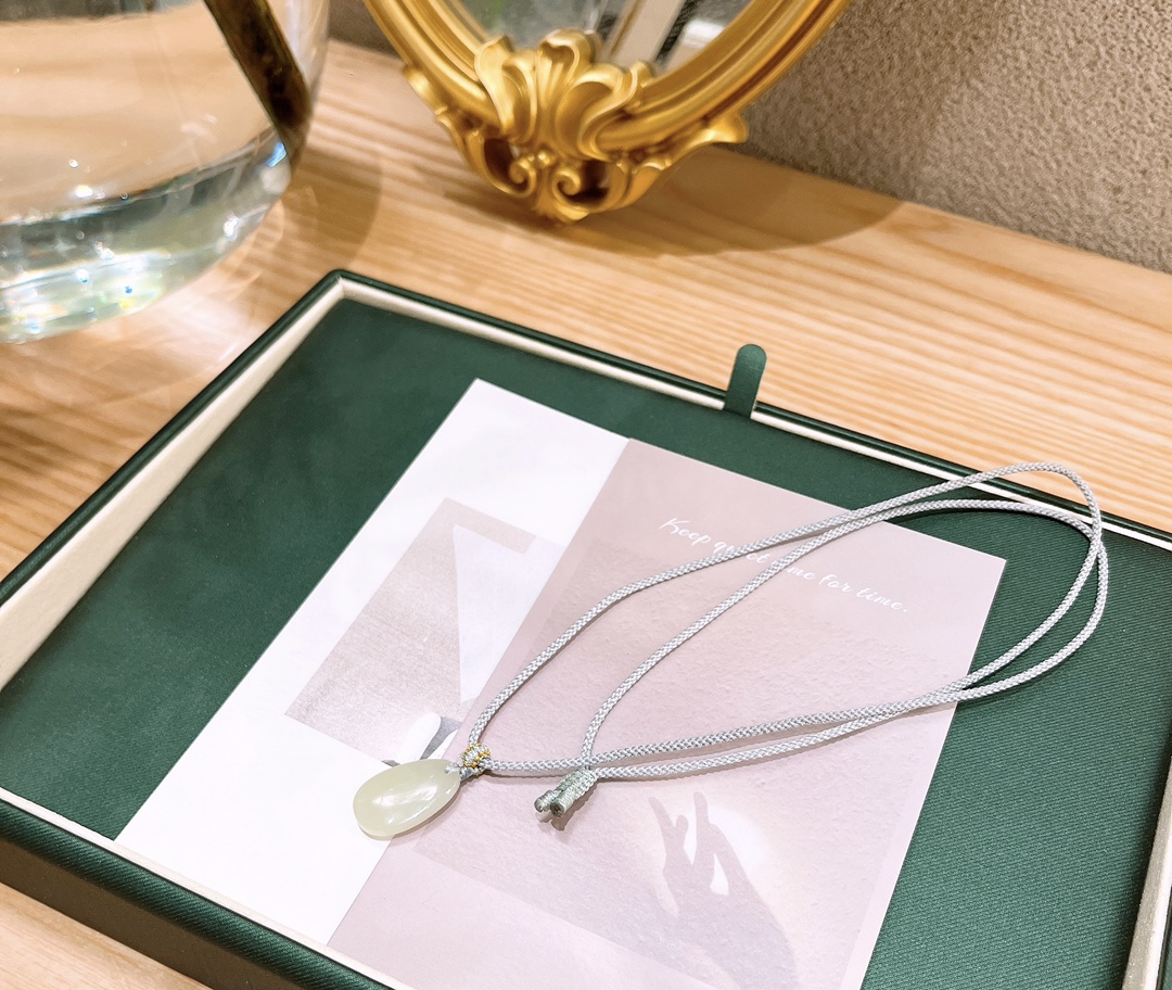 S925 Sterling Silver Hetian Jade Necklace Unique Engagement Silver