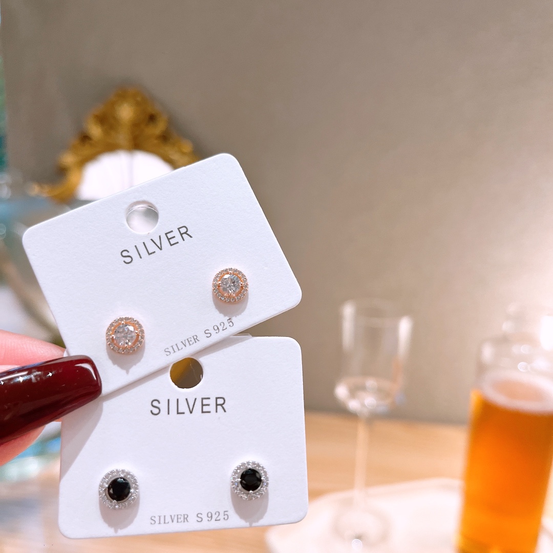 S925 Sterling Silver Earrings Dainty Anniversary Gold