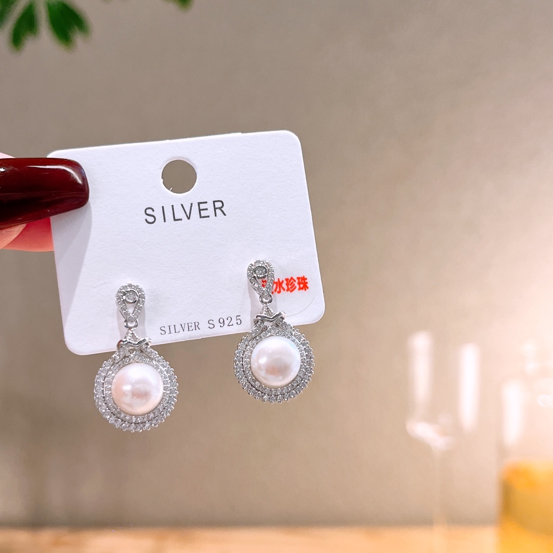 Low Allergy Silver Freshwater Pearl Studs Ins Style Everyday Wear