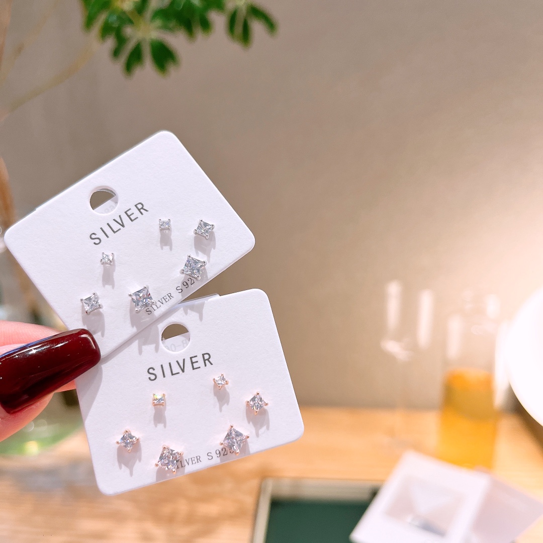 Low Allergy Silver Earrings Light Luxury Banquet Gold