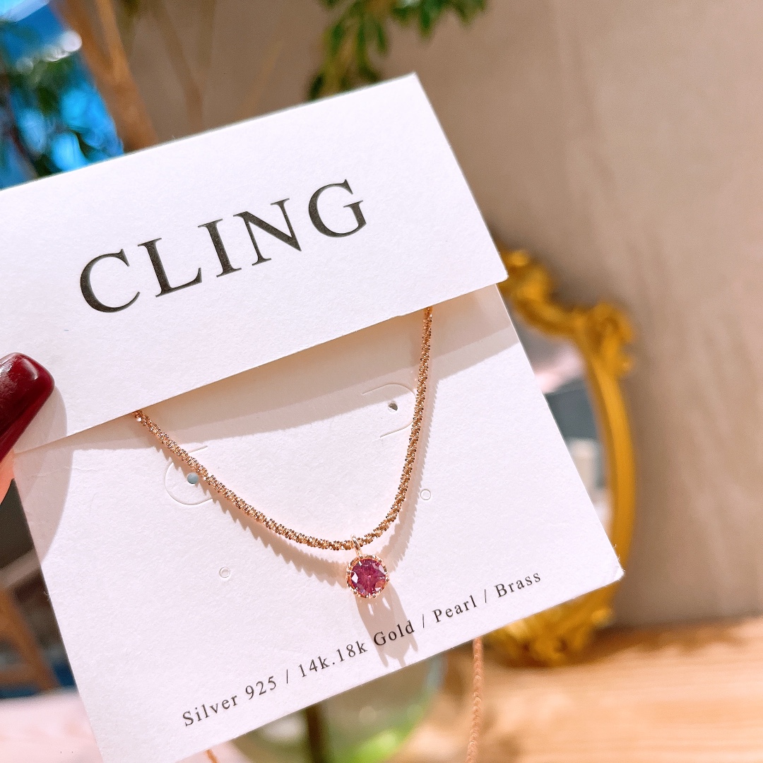 Hypoallergenic Silver Moissanite Necklace Light Luxury Date Night Gold