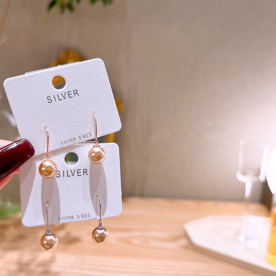 S925 Sterling Silver Drop & Thread Earrings Pure New Year Gold