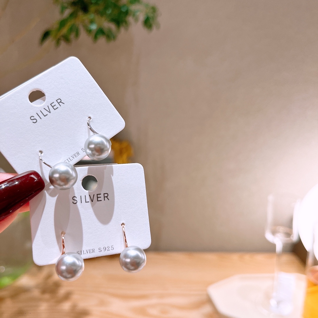 Solid Silver Drop & Thread Earrings Ins Style Teacher's Day Gold