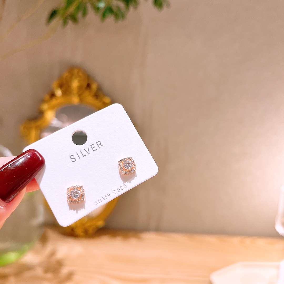 Solid Silver Earrings Forest Spring Festival Gold