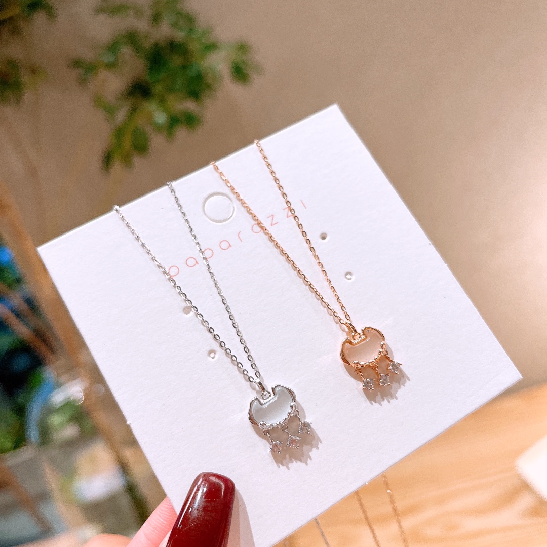 S925 Sterling Silver Necklace Artistic Housewarming Gold