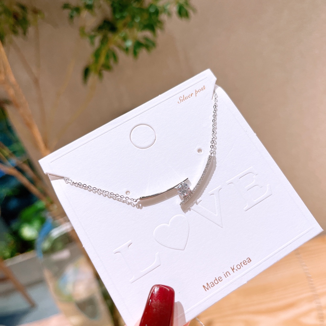 Low Allergy Silver Necklace Delicate Wedding Registration Silver