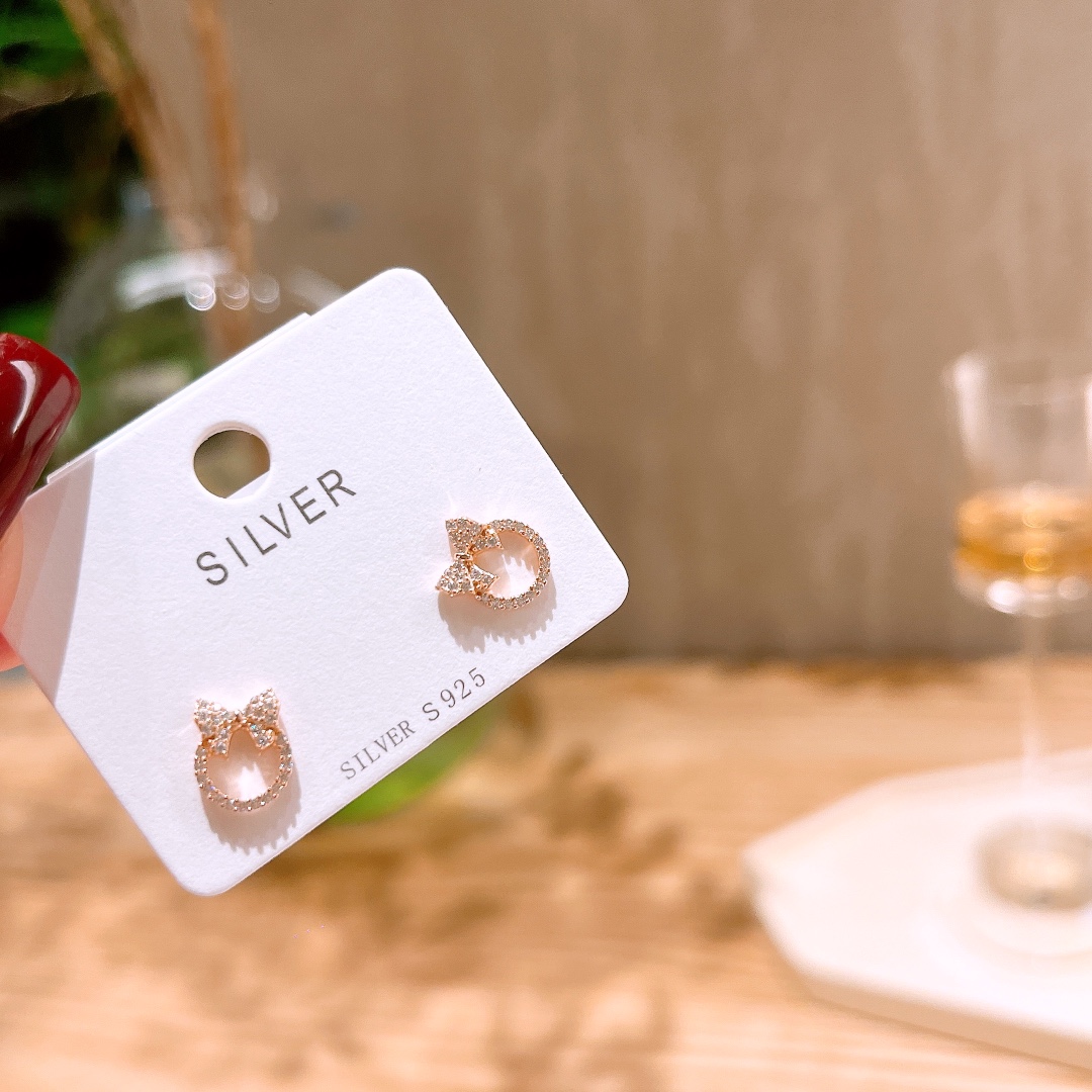 High Polish Silver Earrings Cute Valentine's Day Gold