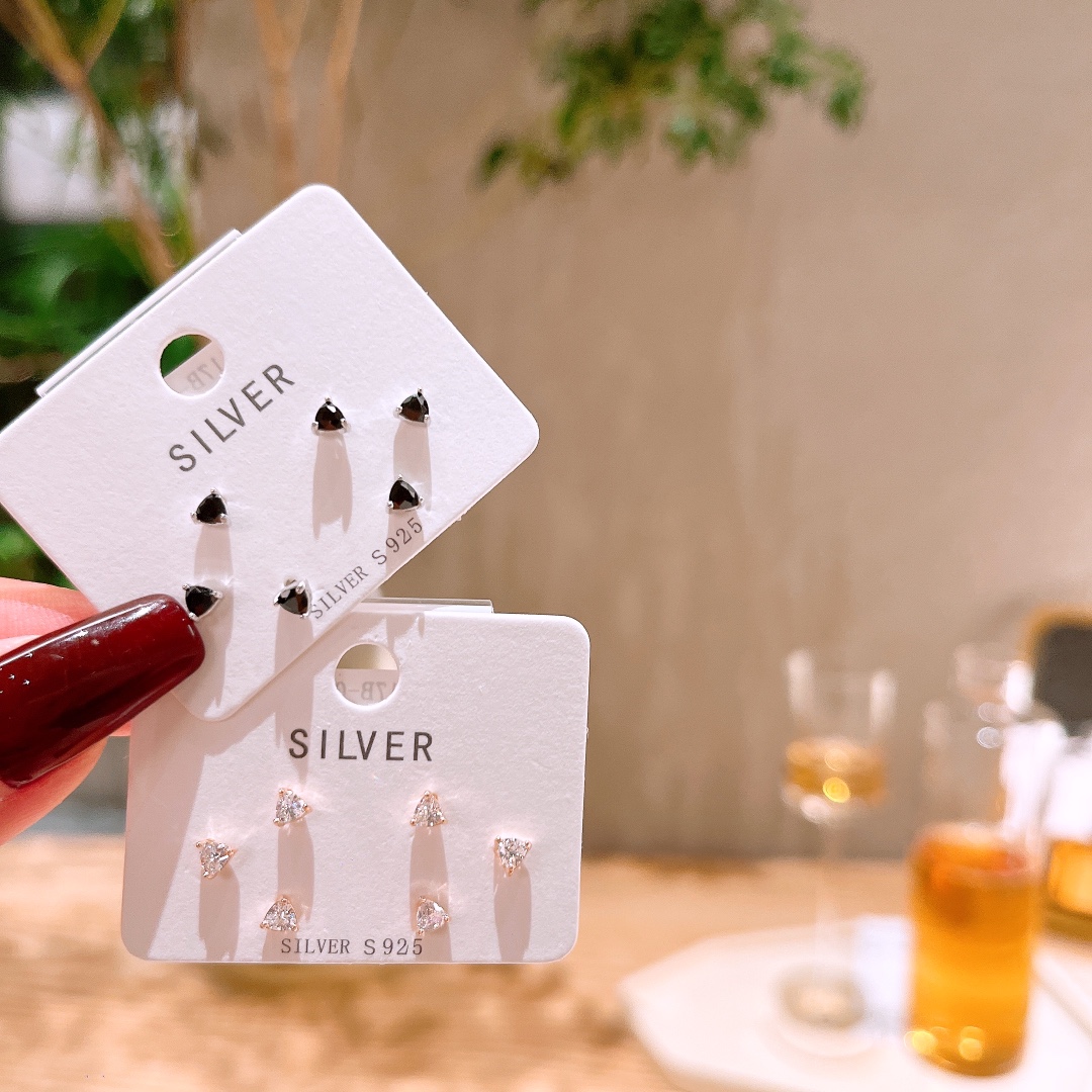 Hochglanzpoliertes Silber Ohrringe Vintage Geburtstag Gold