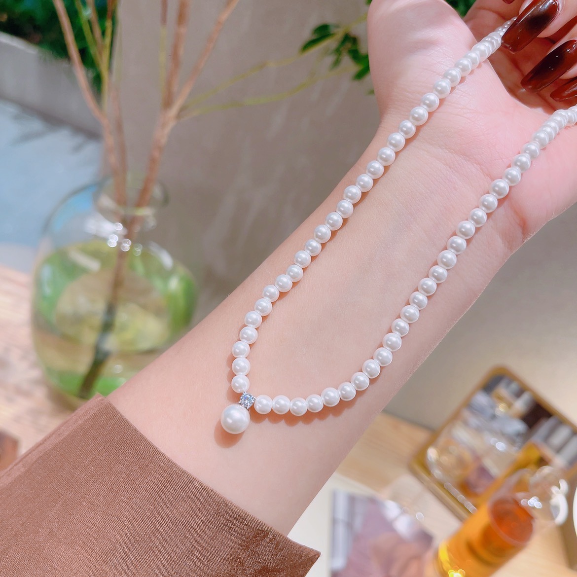 ミニマルアレルギー対応シルバーネックレスシルバー 職場