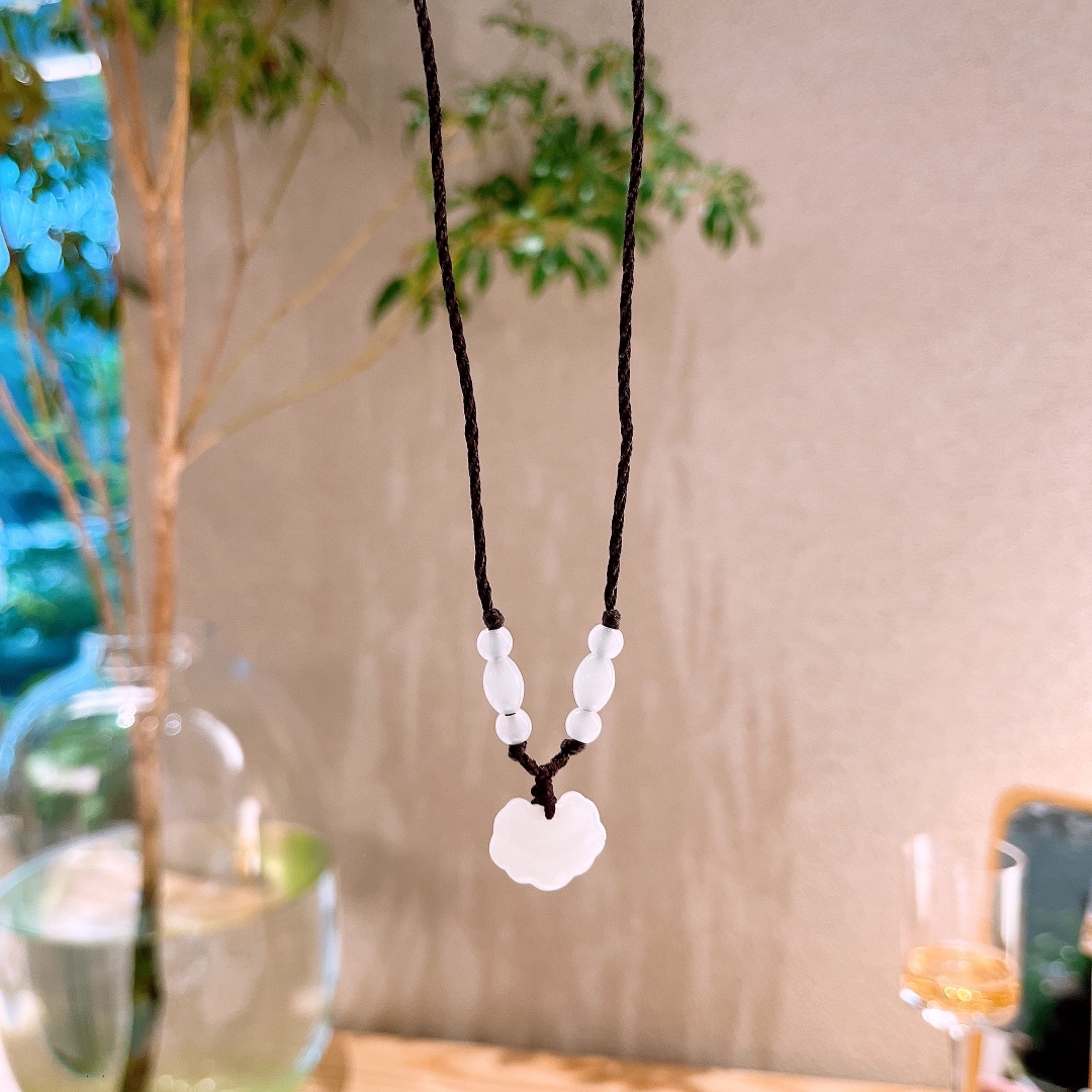 S925 Sterling Silver Hetian Jade Necklace Vintage Everyday Wear Gold