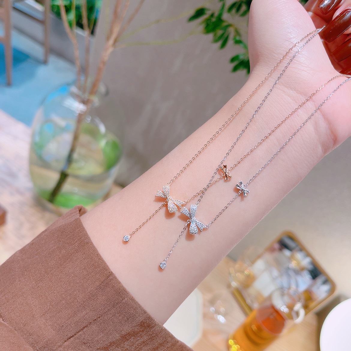 ファッションニッケル無添加銀ネックレスシルバー バレンタインデー