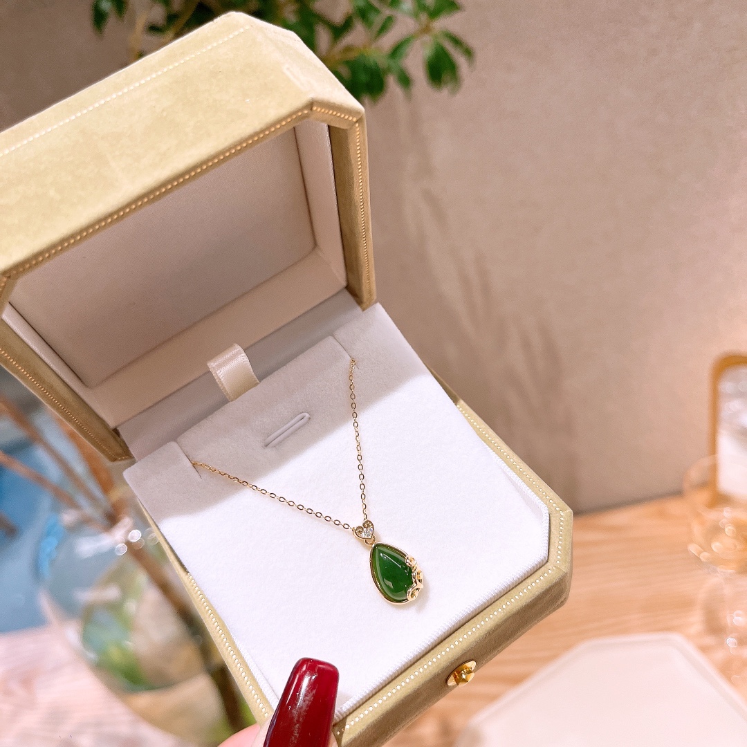 Hypoallergenic Silver Jasper Necklace Fashion Graduation Gold