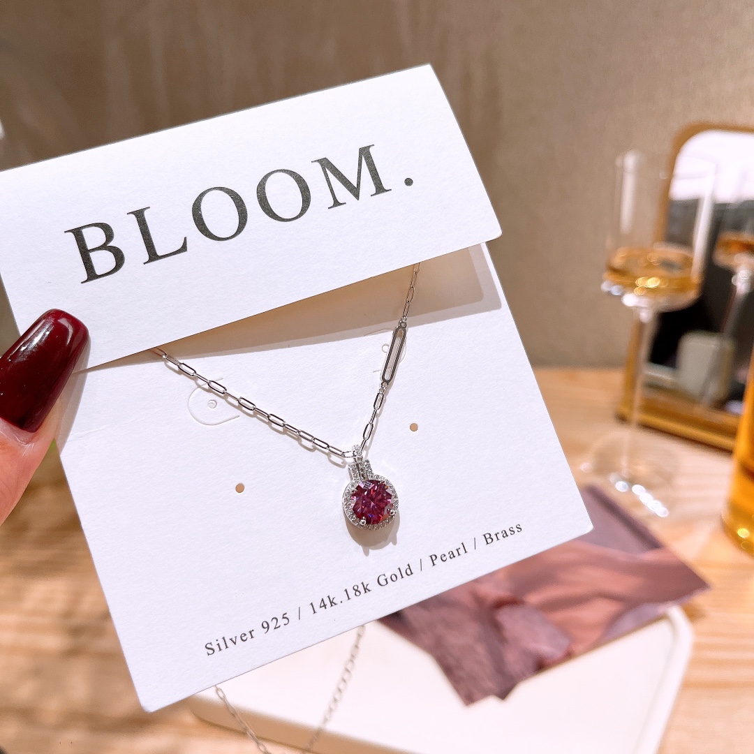 Hochglanzpoliertes Silber Moissanit Kette Intellektuell Neujahr Silber