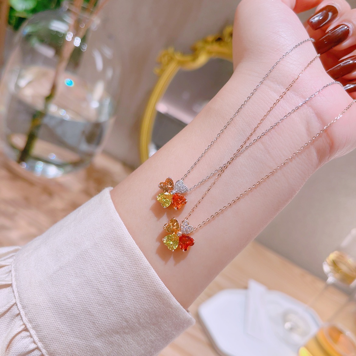 可愛いアレルギー対応シルバーネックレスシルバー 通勤