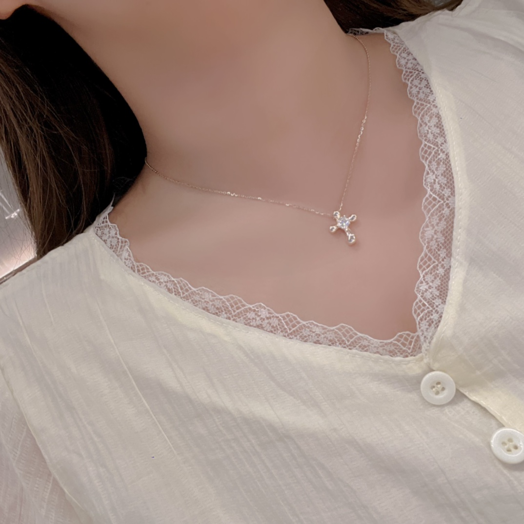 S925 Sterlingsilber Moissanit Kette Verspielt Frühlingsfest Silber