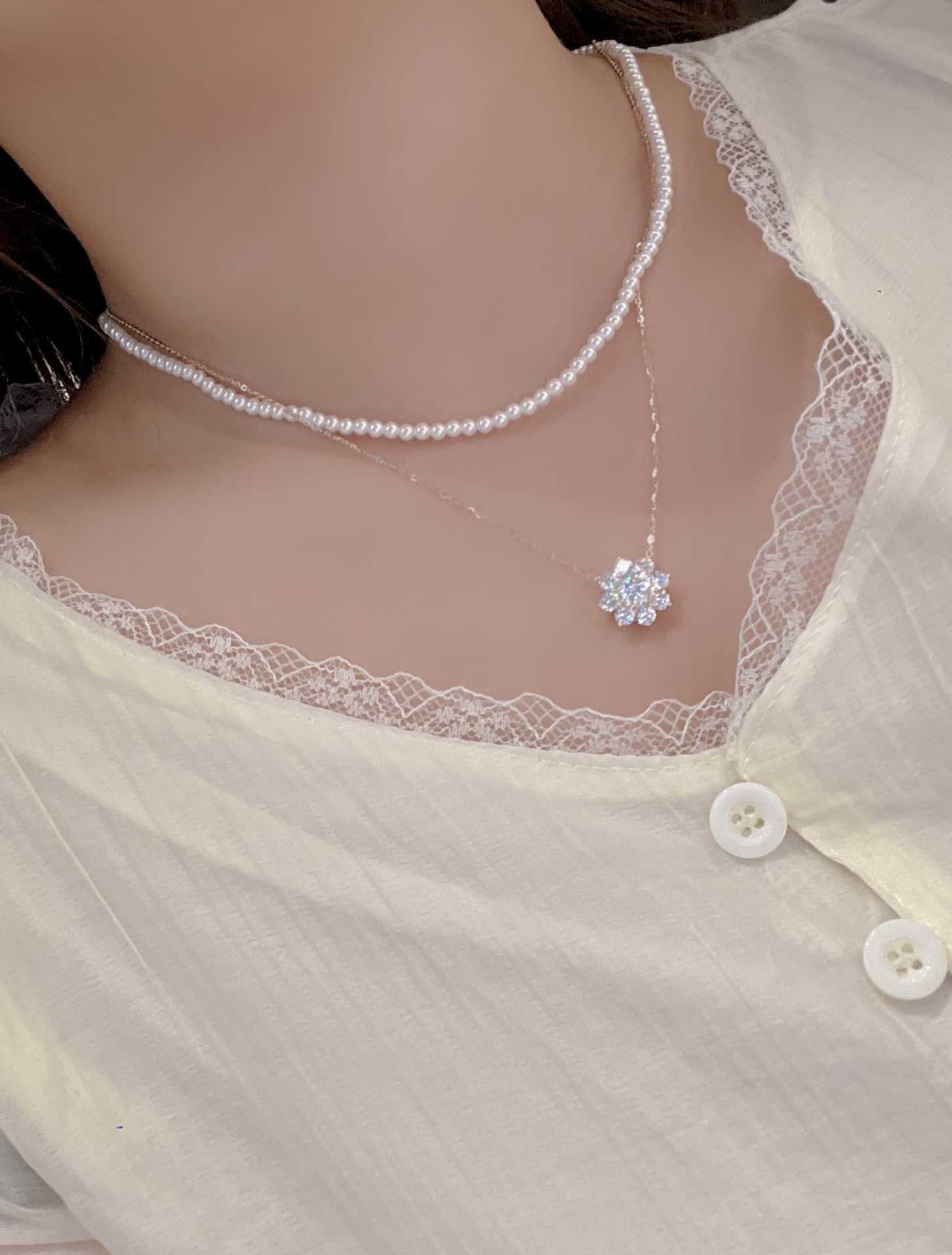 Allergiearmes Silber Moissanit Kette Wald Standesamt Gold