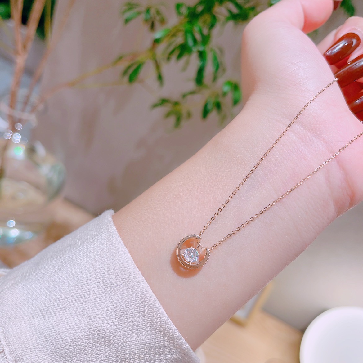 S925 Sterlingsilber Kette Romantisch Alltag Silber