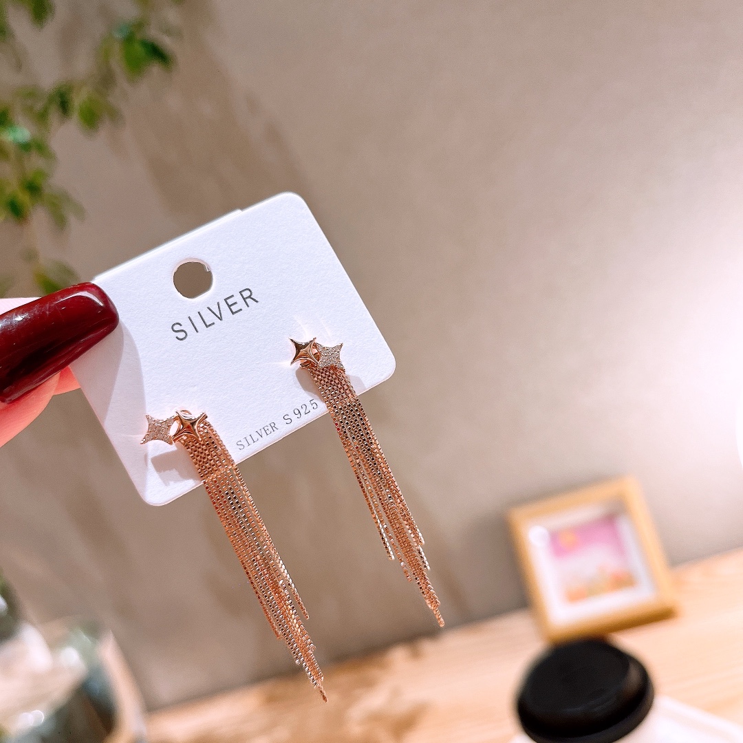 Feinsilber Ohrringe Koreanischer Stil Party Silber