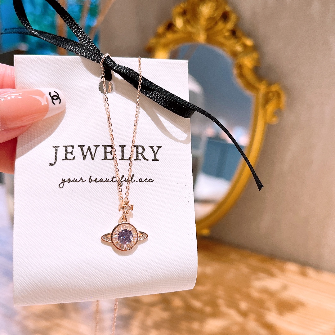 Solid Silver Moissanite Necklace Fashion Christmas Silver