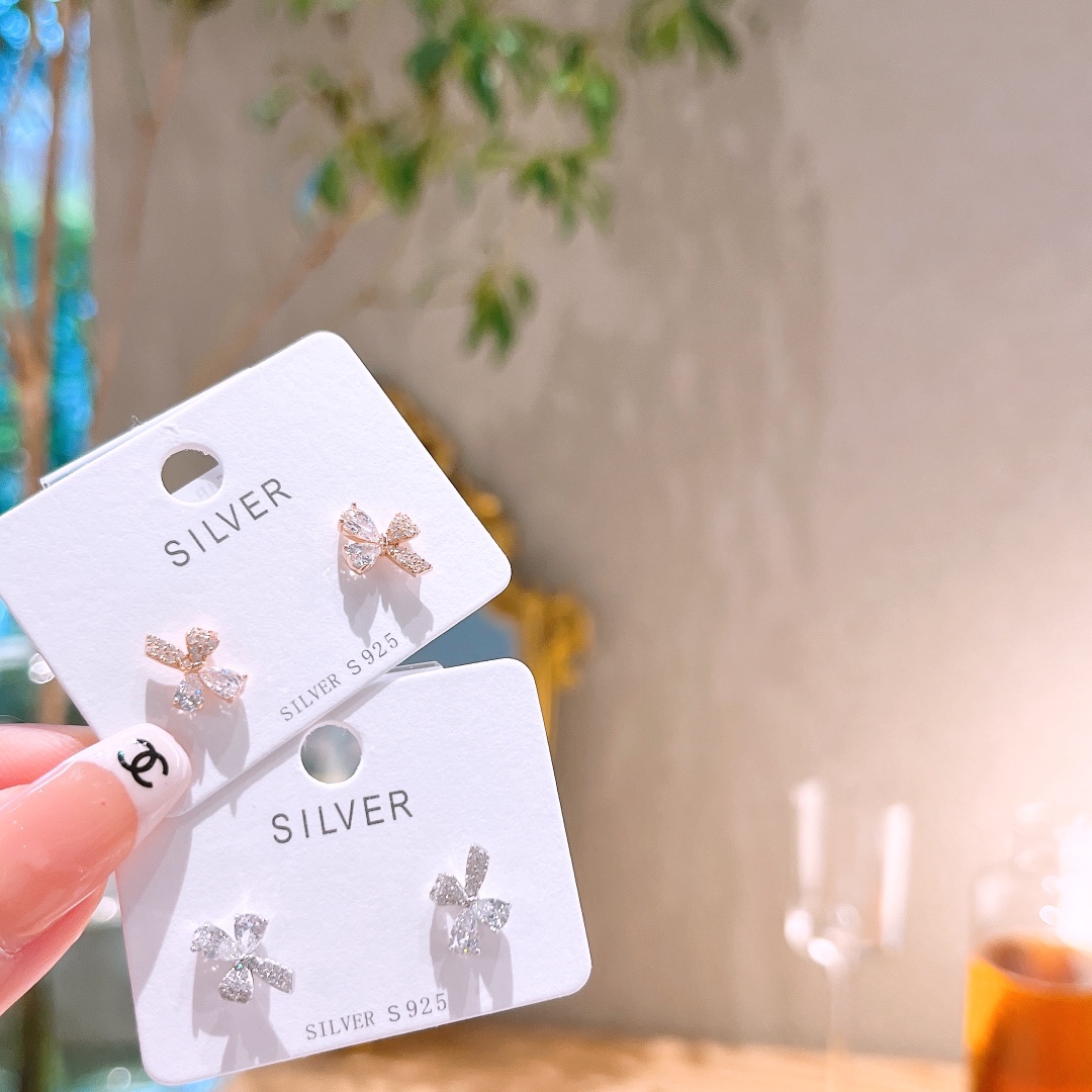 S925 Sterling Silver Earrings Chic Housewarming Silver