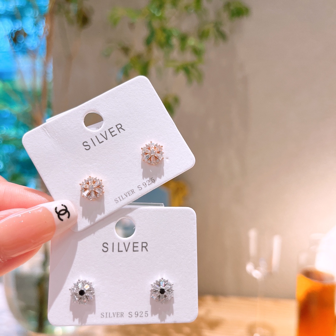 Nickel Free Silver Earrings Korean Style Wedding Registration Silver