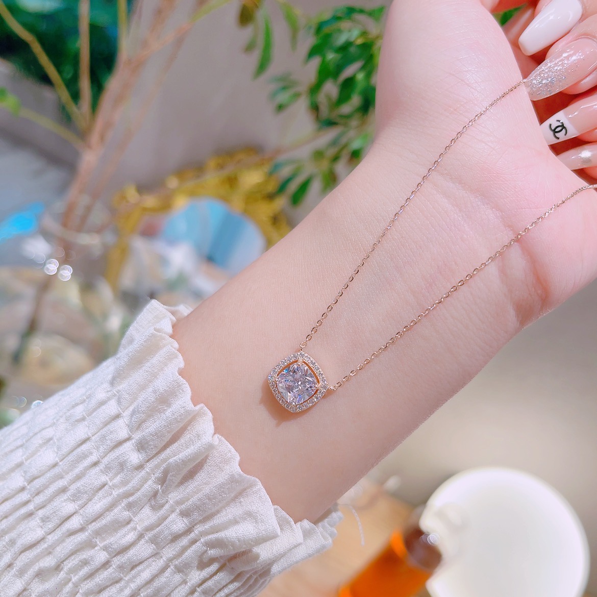 Hochglanzpoliertes Silber Kette Ätherisch Jahrestag Silber