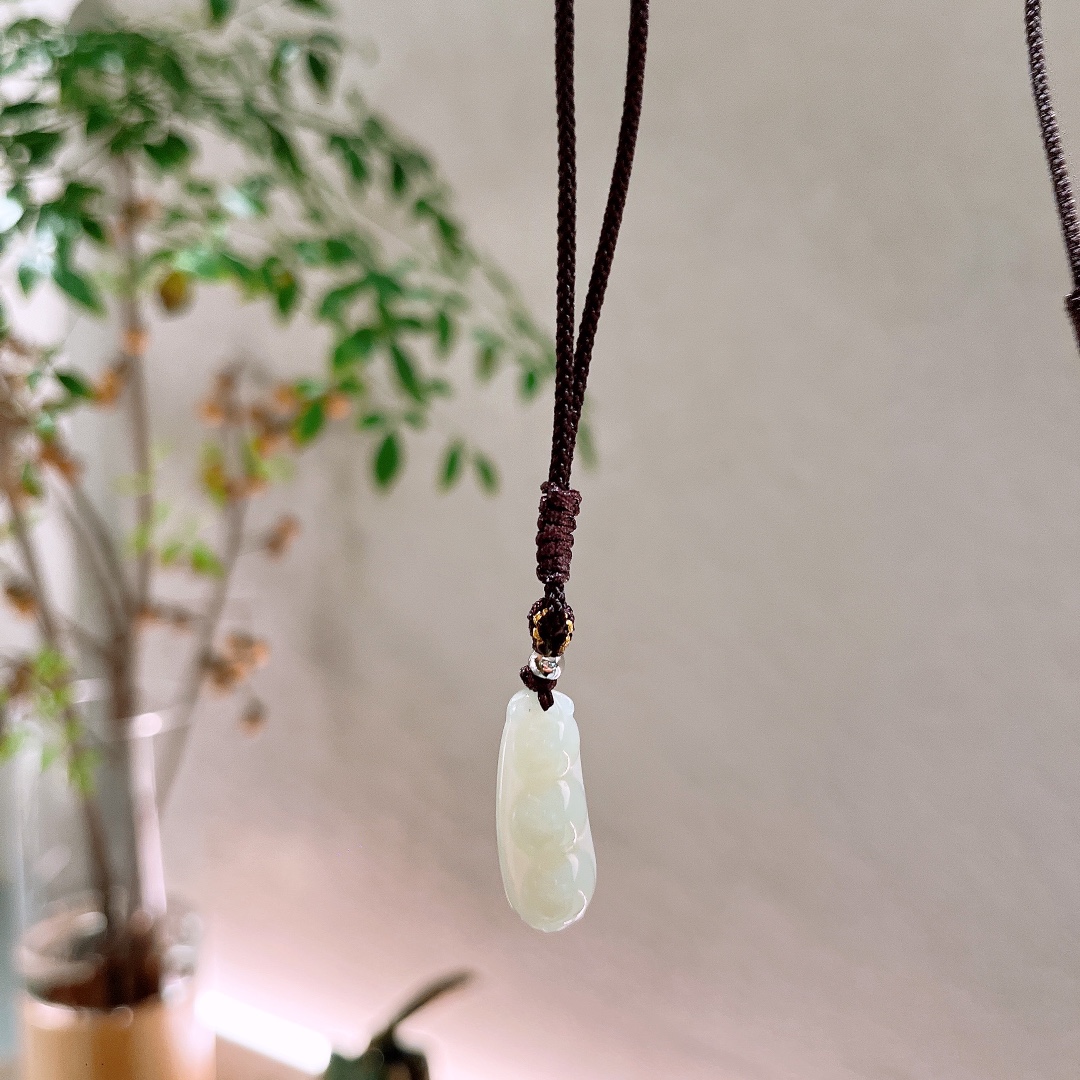 Nickel Free Silver Hetian Jade Necklace Korean Style Party Silver