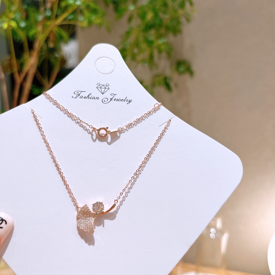 925 Silver Moissanite Necklace Fashion Bestie Gift Gold