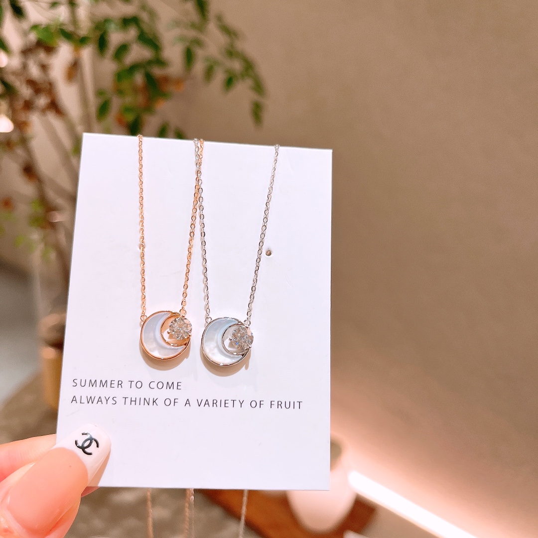 925 Silver Moissanite Necklace Dainty Valentine's Day Silver