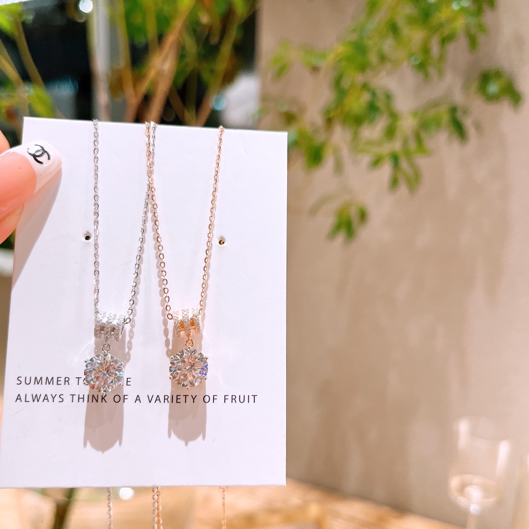 925 Silver Moissanite Necklace Ins Style Wedding Registration Silver