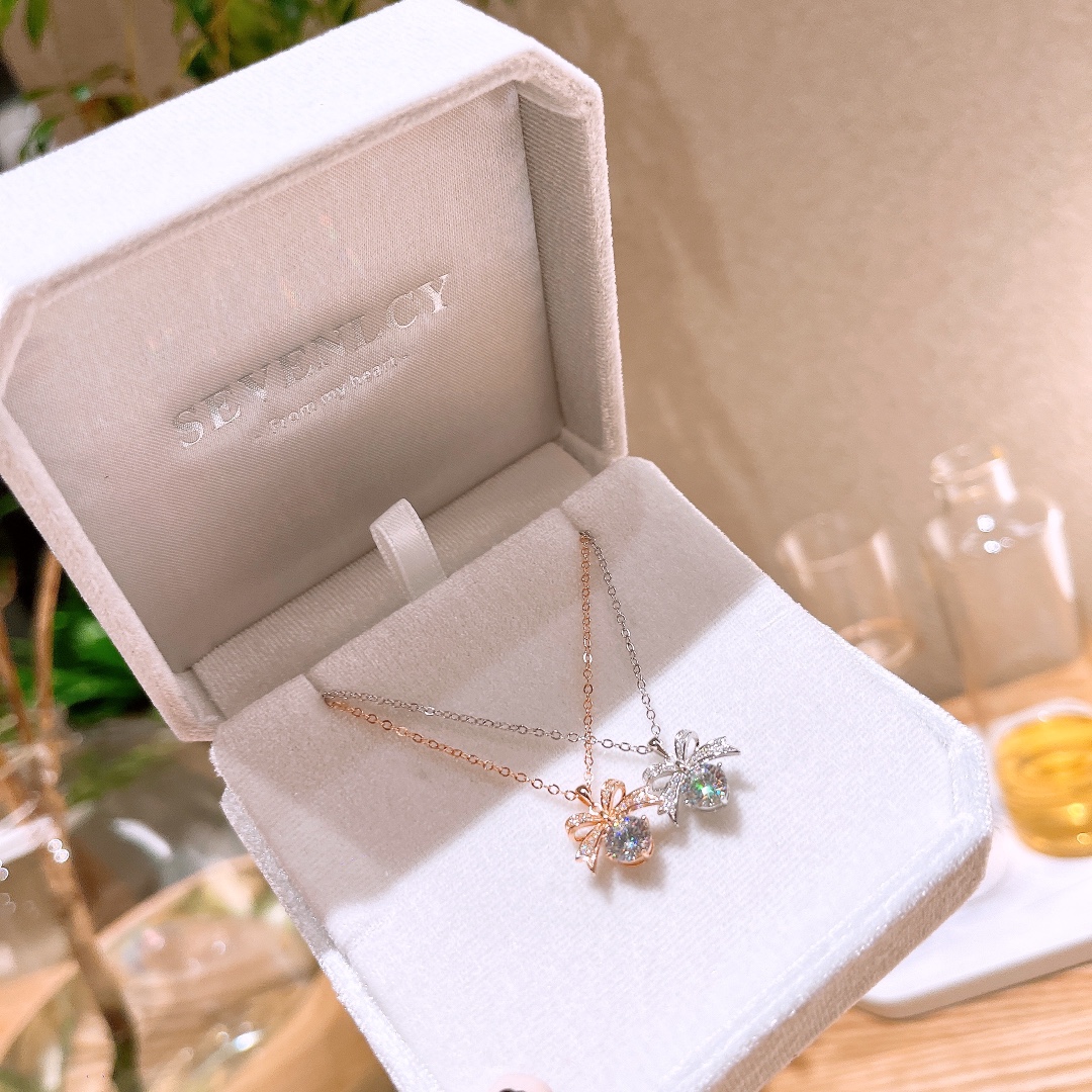 Nickel Free Silver Moissanite Necklace Cute Date Night Silver