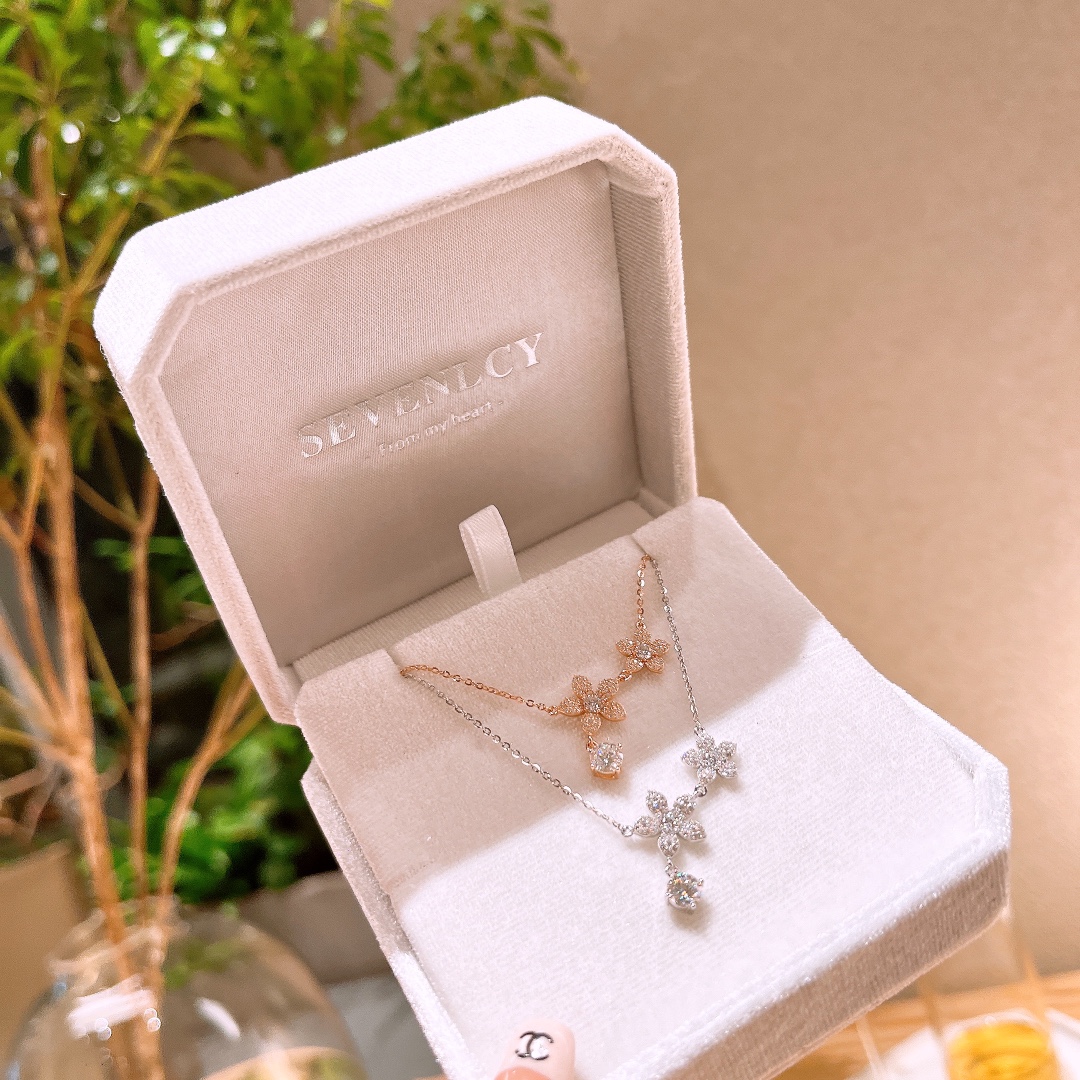 Fine Silver Moissanite Necklace Dainty Party Gold