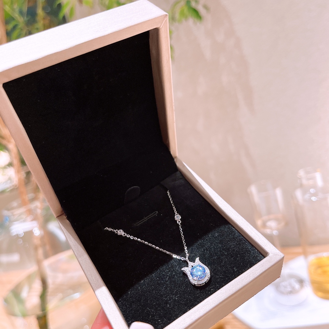 High Polish Silver Moissanite Necklace Pure Gift for Her Gold