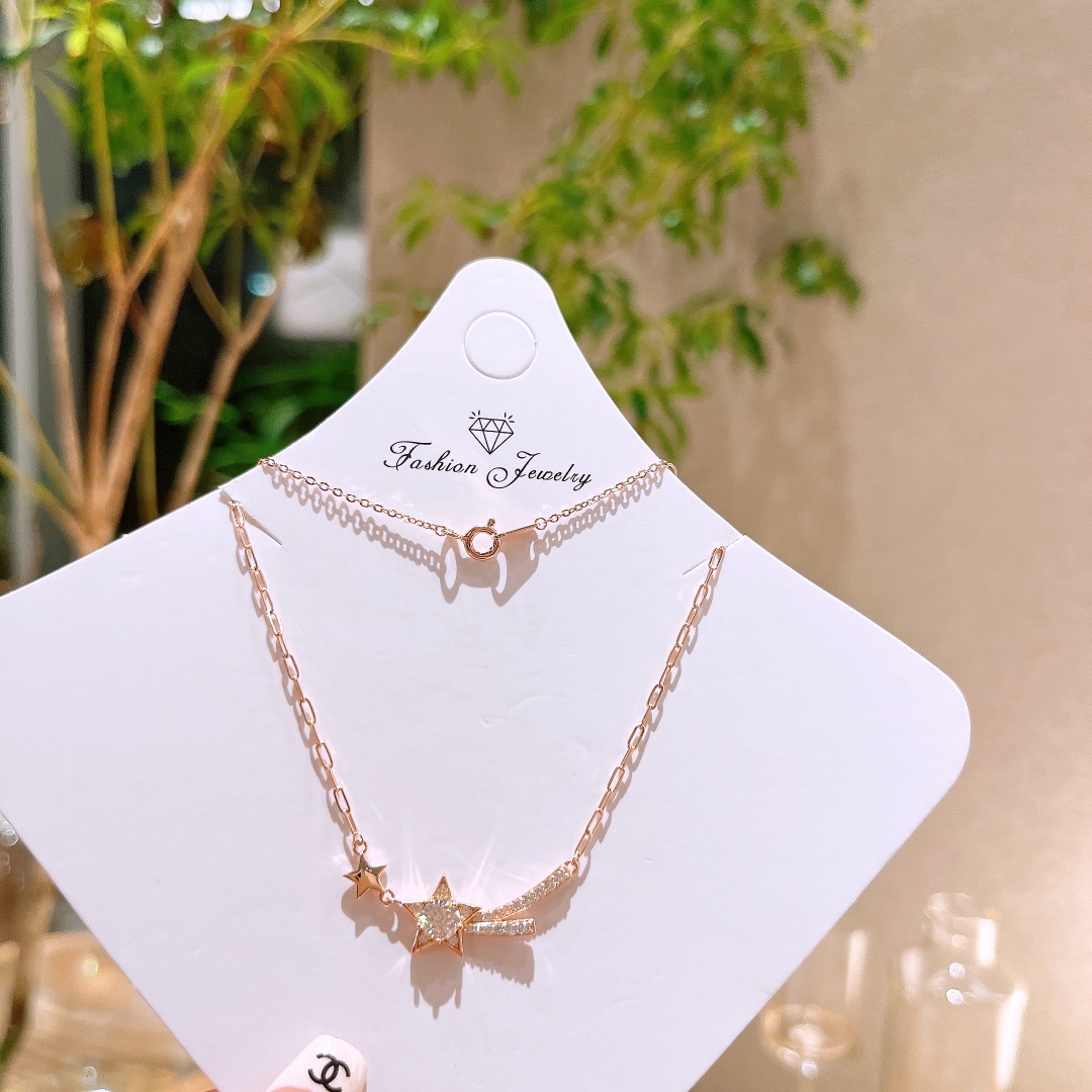 甘いファインシルバーモアッサナイトネックレスゴールド 記念日