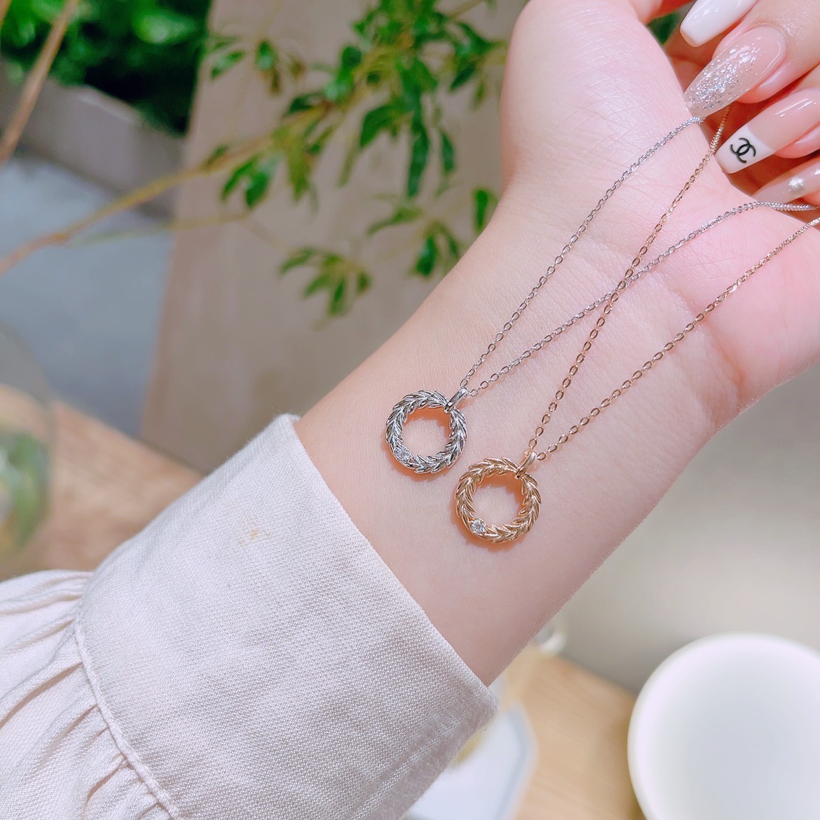 Nickel Free Silver Moissanite Necklace Artistic Teacher's Day Silver