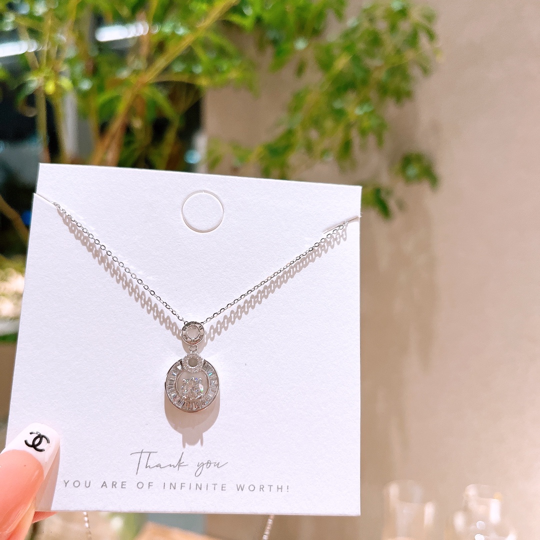 S925 Sterling Silver Moissanite Necklace Gentle Proposal Silver