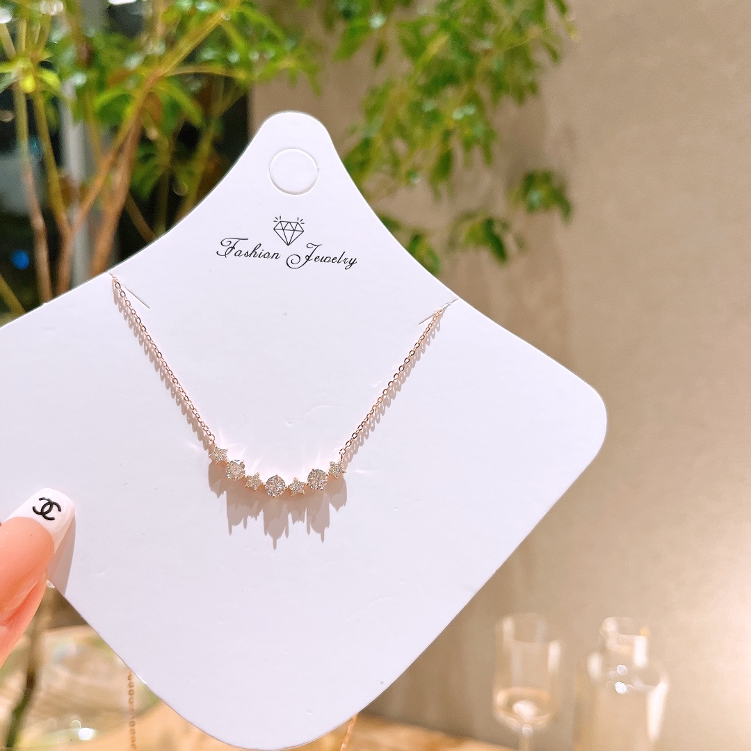 S925 Sterling Silver Moissanite Necklace Gentle Bestie Gift Gold