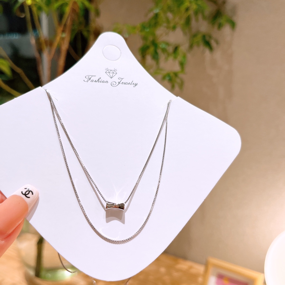 Hochglanzpoliertes Silber Kette Instagram-Stil Party Gold