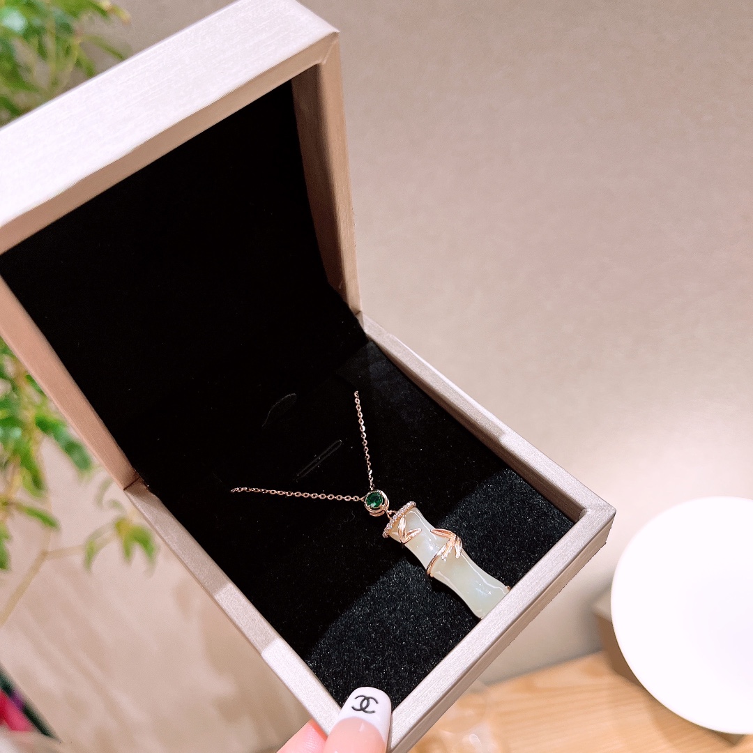 S925 Sterling Silver Hetian Jade Necklace Sweet Banquet Silver
